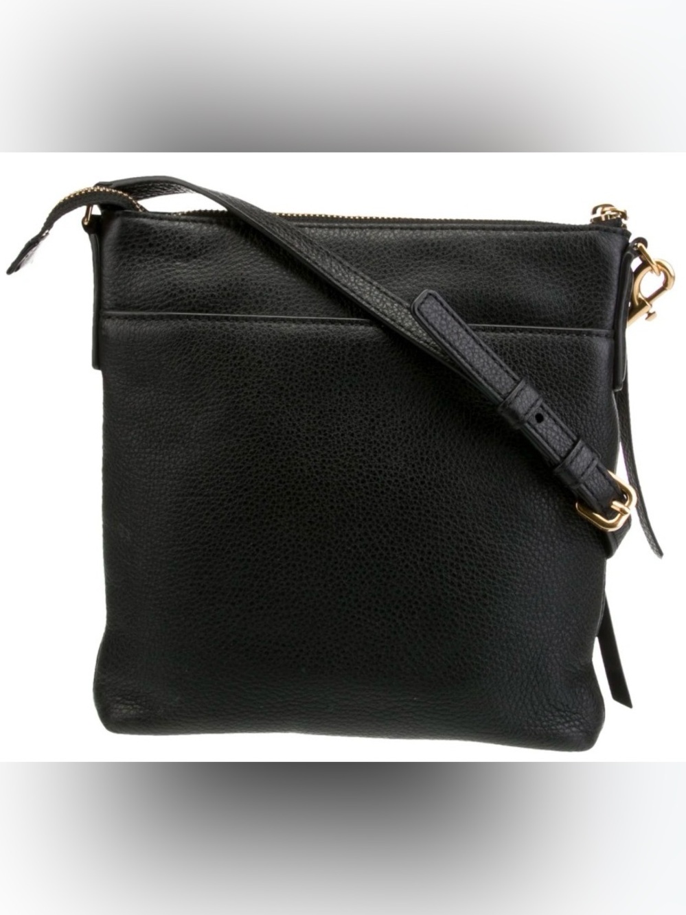 Botkier EUC Chelse Black Pebble Leather Crossbody Bag With Gold Hardware.